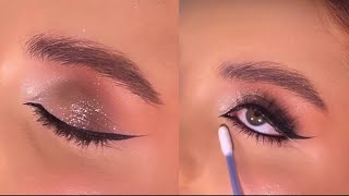 Soft glitter eye makeup  wedding party special ocassion makeuptutorial makeup Akmakeupartst [upl. by Lacombe]