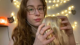 ASMR  Scratching your Hair Wig Mic Scratch  Whispered Affirmations [upl. by Suhail]