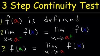 3 Step Continuity Test Discontinuity Piecewise Functions amp Limits  Calculus [upl. by Maher]