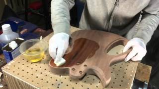 Hand Rubbed Guitar Finish Part 2 Filling the Grain [upl. by Lesirg]