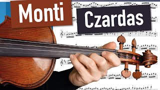 Monti Czardas  CLOSE UP  Violin Sheet Music  Piano Accompaniment [upl. by Parcel]