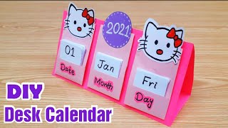 How to make New Year 2021 Desk Calendar  DIY Calendar  Handmade Desk Calendar  New Year Crafts [upl. by Ahoufe453]