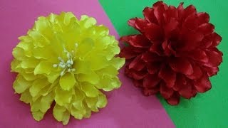 DIY Satin Dahlia Flower  Tutorial  MyInDulzens [upl. by Cocke659]