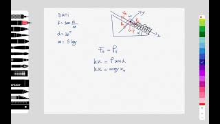 Esercizio Svolto di Fisica  COMPRESSIONE DI UNA MOLLA SU UN PIANO INCLINATO  Fisica a Distanza [upl. by Dunstan]