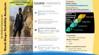 Short Course in Rock Slope Stability with Special Emphasis on Kinematics analysis Using Stereonet [upl. by Rehotsirk613]