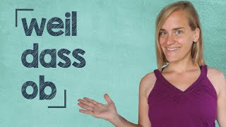 Learn Subordinating Conjunctions in German  Part 1 weil  dass  ob  A2 with Jenny [upl. by Nike]