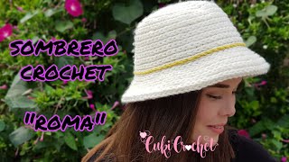 Tejer gorro a crochet SOMBRERO Mod ROMA crochet bucket hat [upl. by Anerres841]