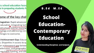 School Education Contemporary Challenges  Understanding Discipline and Subjects [upl. by Sharma]