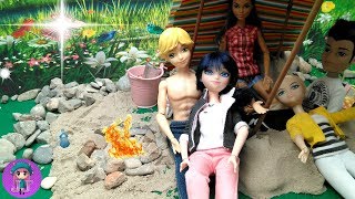 Marinette y Adrien ACAMPADA LOCA en familia  Videos de Marinette y Adrien [upl. by Mani492]