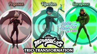 Miraculous Trio Transformation  Viperion Pegasus Carapace [upl. by Tracy]