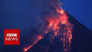 Timelapse of Philippines volcano eruption  BBC News [upl. by Iahc]