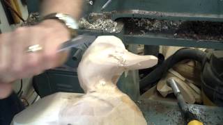 Marv Meyer How to carve a cedar duck decoy in real time [upl. by Funch]