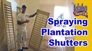 Painting Plantation Shutters How To Spray Interior Wood Shutters [upl. by Eldridge]