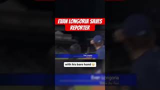 Evan Longoria saves reporter [upl. by Morette578]