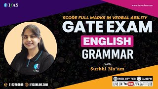 GATE Exam  English Grammar  Aptitude  IFAS [upl. by Raveaux]