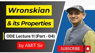 Wronskian and its Properties  ODE Lecture 11 Part 4 by Amit Sir  Free Video Lecture [upl. by Dorri]