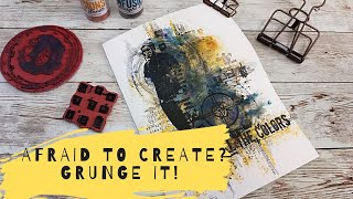 Easy grunge art journal page [upl. by Blunt102]