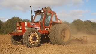 Fiat 8805 DT and Rotomec Breviglieri power harrow  88hp amp 4m  80s Italian duo  Classic Tractor [upl. by Doownelg]