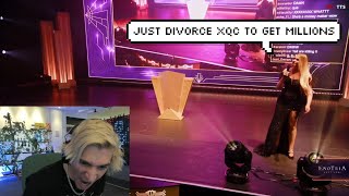 xQc reacts to QTcinderella Joking about Adept Divorcing xQc [upl. by Arick698]