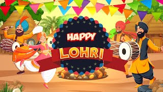 Lohri festival greetings 2024  Happy Lohri motion graphics  Lohri festival or celebration videos [upl. by Inahet]