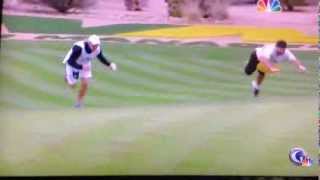 Best caddy race yet  16th hole  Waste Management Phoenix Open [upl. by Messing]