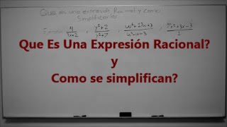 Que Es Una Expresión Racional Fracciones Algebraicas y Como Simplificarlas  3 Ejemplos con Pasos [upl. by Bonaparte]