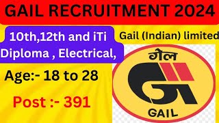 GAIL RECRUITMENT 2024  NEW VACANCY GAIL GAS NOTIFICATION OUT  iti iti [upl. by Og]