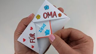 DIY Überraschungskarte basteln für Oma Geschenke für Oma Karte für Oma basteln [upl. by Ekralc882]