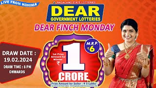 DEAR FINCH MONDAY DRAW TIME 8 PM DRAW DATE 19022024 NAGALAND STATE DEAR GOVERNMENT LOTTERIES [upl. by Aicrop201]