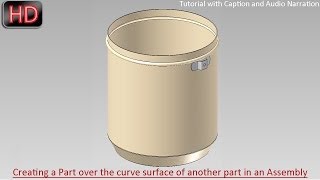 Creating a Part on the curve surface in AssemblyAutodesk Inventor Tutorial with caption and audio [upl. by Declan793]