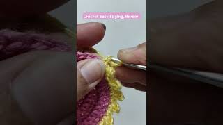 Crochet Easy Edging Border How To Tutorial [upl. by Jowett]