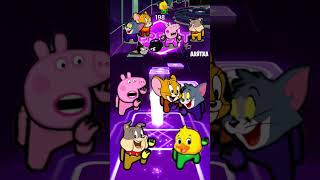 Peppa Pig and Tom amp Jerry Among Us distraction dance Coffin Dance Meme Tiles Hop amongus [upl. by Jotham]