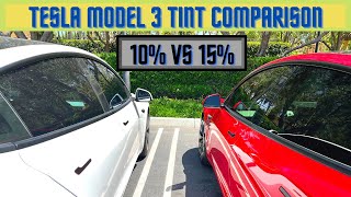 2022 Tesla Model 3 Tint Comparison 15 vs 10  What  And Other Factors to Consider [upl. by Acisset146]