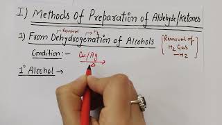 5Dehydrogenation of alcohol Methods of preparation of aldehydeketones class 12th chemistry neet [upl. by Hayifas]