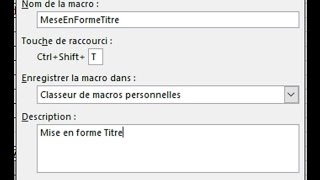 Macro excel 1 sur 4  Mise en forme [upl. by Ailbert]