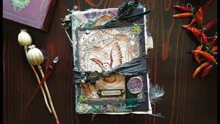 Herbal witch grimoire  custom made junk journal flip through [upl. by Noiwtna]