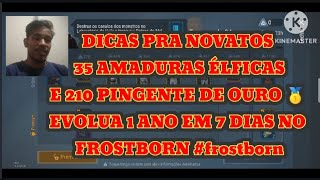 DICAS PRA NOVATOS 35 AMADURAS ÉLFICAS E 210 PINGENTE DE OURO 🥇 EVOLUA 1 ANO EM 7 DIAS NO FROSTBORN [upl. by Nosredneh269]