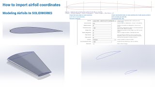 How to import airfoil coordinates  Modeling Airfoils In SOLIDWORKS [upl. by Felecia123]