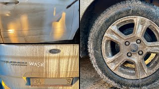 The muddiest car Ive ever washedFord Tourneo CourierHow to clean carSatisfying car washing [upl. by Ocsisnarf82]