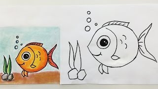 how to draw fish easyfish drawing easy [upl. by Gentes]