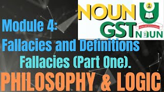 G S T Philosophy and Logic  Fallacies and Definitions [upl. by Annunciata]