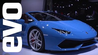 Lamborghini Huracán Spyder and Aventador Roadster at Frankfurt  evo MOTOR SHOWS [upl. by Noakes]