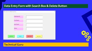 Data Entry Form with SearchBox amp Delete Button  Data Entry With Excel vbaexcel vbatutorial vba [upl. by Ajax]