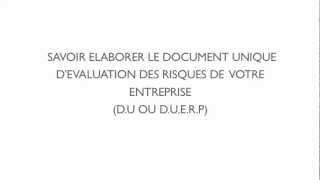 Formation Elearning Savoir élaborer le Document Unique de votre entreprise DU ou DUERP [upl. by Sperling230]