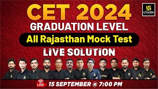 CET Exam 2024  Cet Graduation Level All Rajsthan Mock Test Live Solution  Utkarsh Classes [upl. by Akihsat]