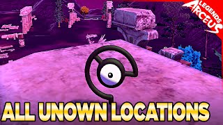 All 28 Unown Locations Alphas amp Shiny Hunting  Pokemon Legends Arceus [upl. by Knudson]