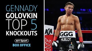 Gennady Golovkin Top 5 biggest knockouts Canelo v GGG 2 [upl. by Theran248]