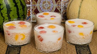 PERLES DE TAPIOCA AU LAIT DE COCO Recette Thaïlandaise  Dessert prêt en 30 minutes [upl. by Eceinehs]