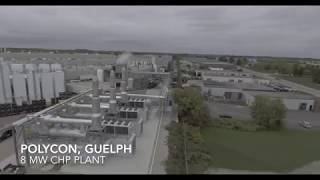 Aerial Footage of 8 MW CHP plant at Polycon in Guelph Ontario [upl. by Repip343]