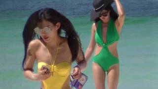 Boracay Beautiful Korean Beach Gals  Philippines Fun [upl. by Neliac]